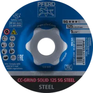CC-GRIND grinding discs SOLID SG STEEL 125mm x 22.23mm