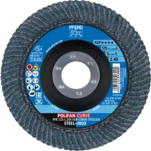 POLIFAN flap discs CURVE STEELOX L 125mm 40G