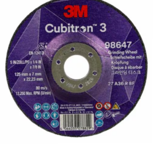 3M™ Cubitron™ 3 Depressed Center Grinding Wheel 125mmx7mmx22.23mm