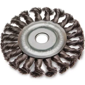 ITM TWIST KNOT WHEEL BRUSH STAINLESS STEEL 125MM 22.2MM BORE